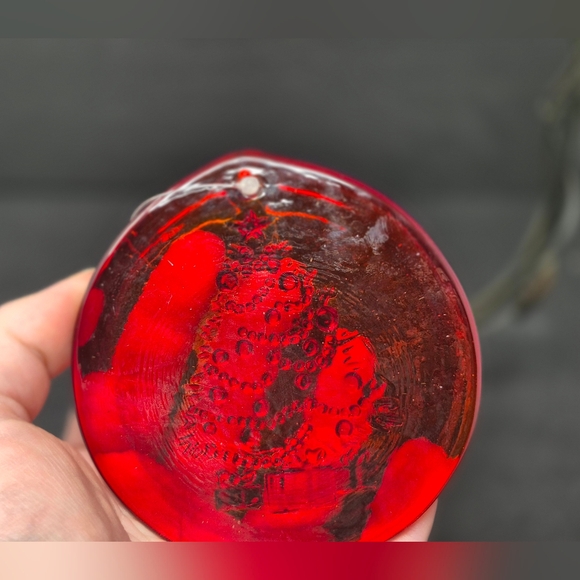 Kitras Art Glass Red Christmas Ornament With Tag - Picture 3 of 4